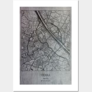 Vienna, Austria, city map Posters and Art